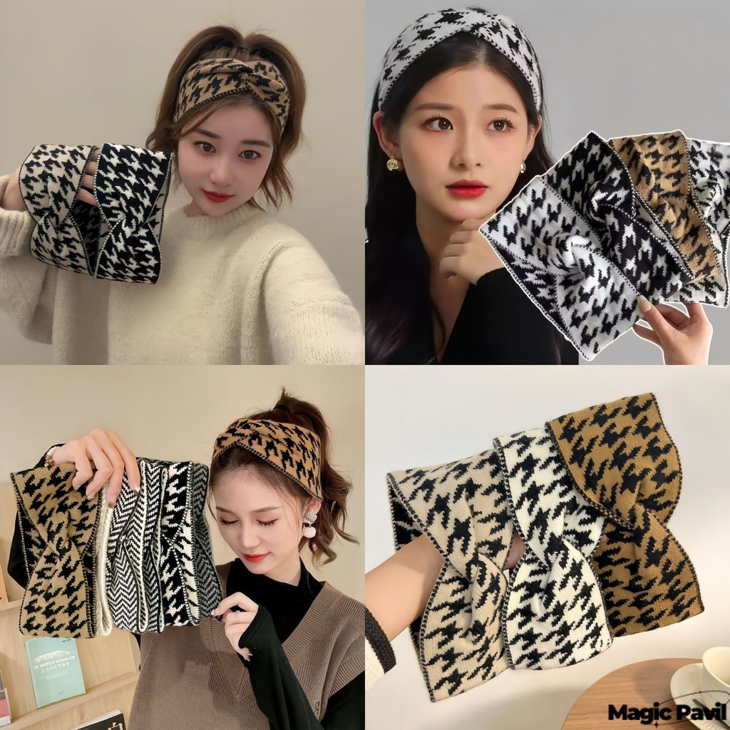 【Magic】พร้อมส่ง |คาดผม ที่คาดหัวลายตารางแฟชั่น ยืดหยุ่นพอดี ใส่ได้ทุกวัน เลือกได้มากมาย VO-32