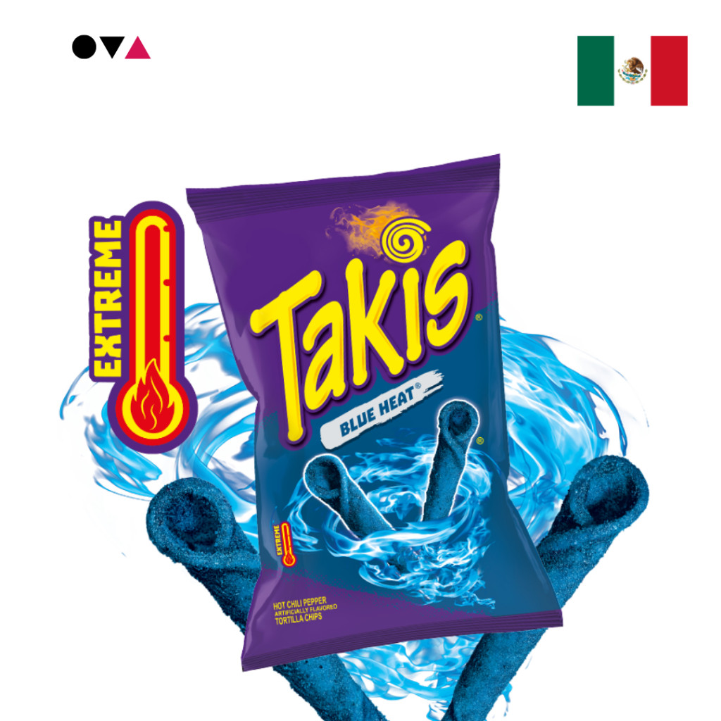 Takis Blue Heat Hot Chili Pepper 92g ทอทิลลาชิปส์รสพริกเผ็ดร้อน นำเข้าจากเม็กซิโก