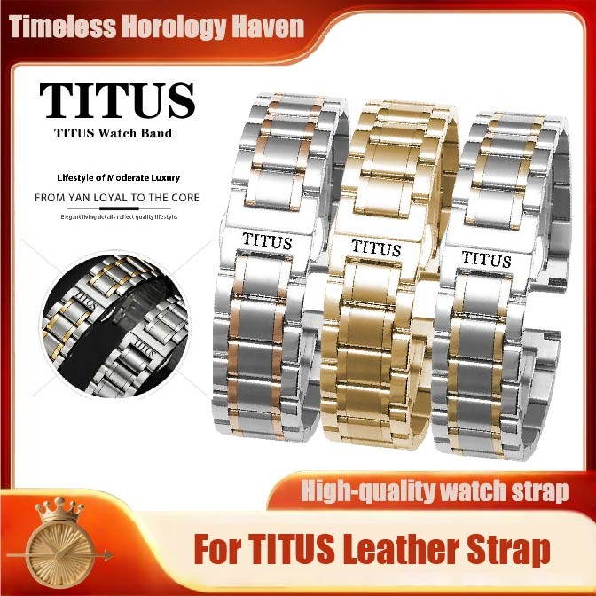 TITUS TITUS TITUS TTUS Eternal Series ผู้ชายผู้หญิงสายนาฬิกาเหล็กสแตนเลสสร้อยข้อมือหัวเข็มขัดผีเสื้อ
