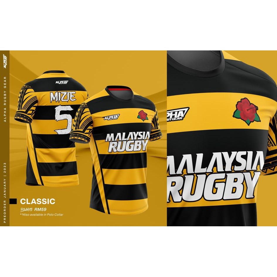 [ในสต็อก]Jersi Malaysia 2025 Nostalgia Design Belang HITAM KUNING Jersi Ragbi Malaysia Pada Zaman 2015 RUGGERS MALAYSIA DESIGN STRIPE