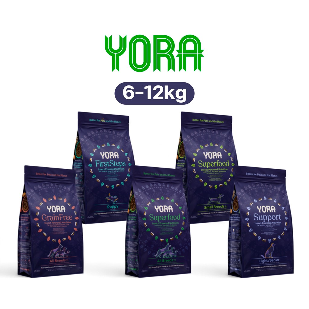 [่ส่งฟรี] Yora (Dog) - Insect Powered Dog Food โยรา อาหารสุนัข จากโปรตีนแมลง (6kg, 12kg)