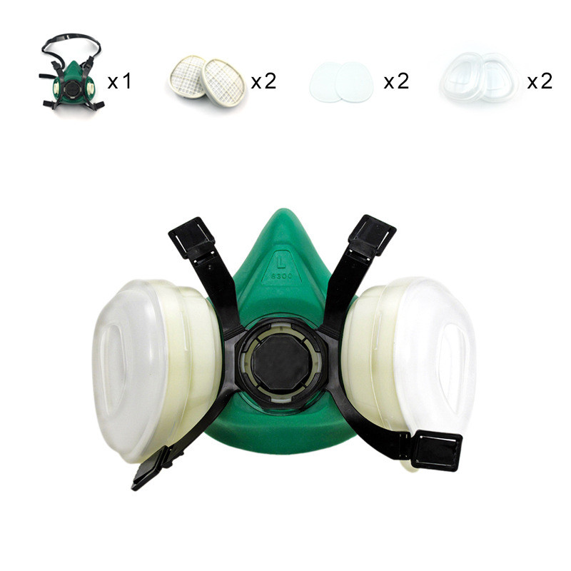 8000 Series OV/P95 หน้ากากครึ่งหน้ากากป้องกันการบํารุงรักษาต่ําพร้อมองค์ประกอบตัวกรองหมวกนิรภัยช่วยห