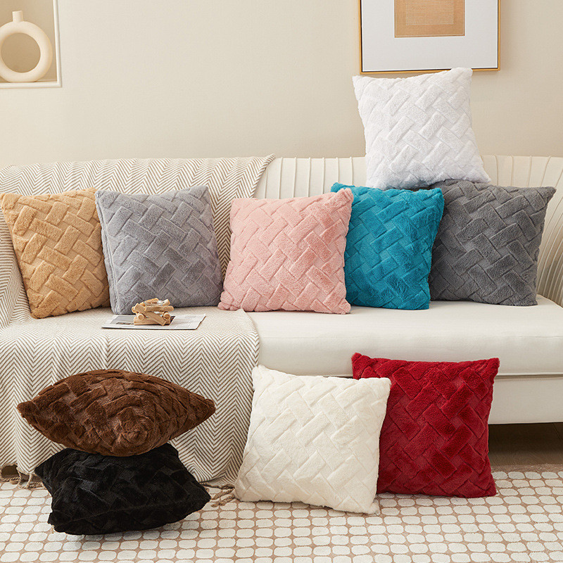 COD ปลอกหมอน 45x45ซม ปลอกหมอน มีซิป ขนนุ่ม สำหรับตกแต่งบ้าน