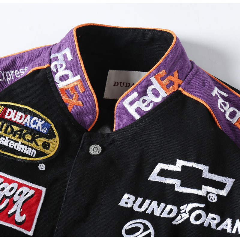 Dudek แจ็คเก็ตเบสบอล ปัก สำหรับผู้ชายและผู้หญิง ขนาดหลวม หนา เหมาะสำหรับฤดูใบไม้ร่วงและฤดูหนาว