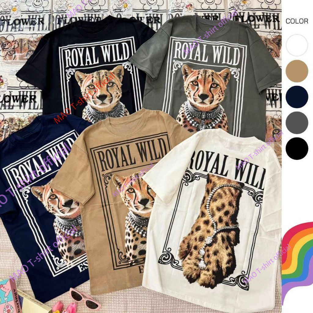 COD✅ (จัดส่งในกรุงเทพฯ) MAO Shop เสื้อยืด Oversize เสือ สตรีทแฟชั่น tee-A7