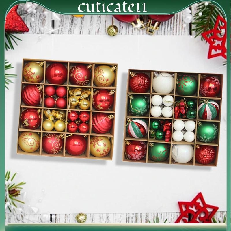 [cuticate11] 44x Christmas Balls แขวนตกแต่ง Novelty Baubles จี้สําหรับเทศกาลฤดูใบไม้ผลิวันหยุด Theme
