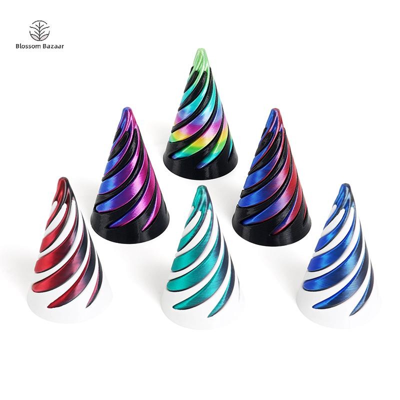 Blossom Bazaar 3D พิมพ์เกลียวกรวยของเล่น Impossible Pyramid ประติมากรรมผ่าน Pyramid ของเล่น Mini Vor