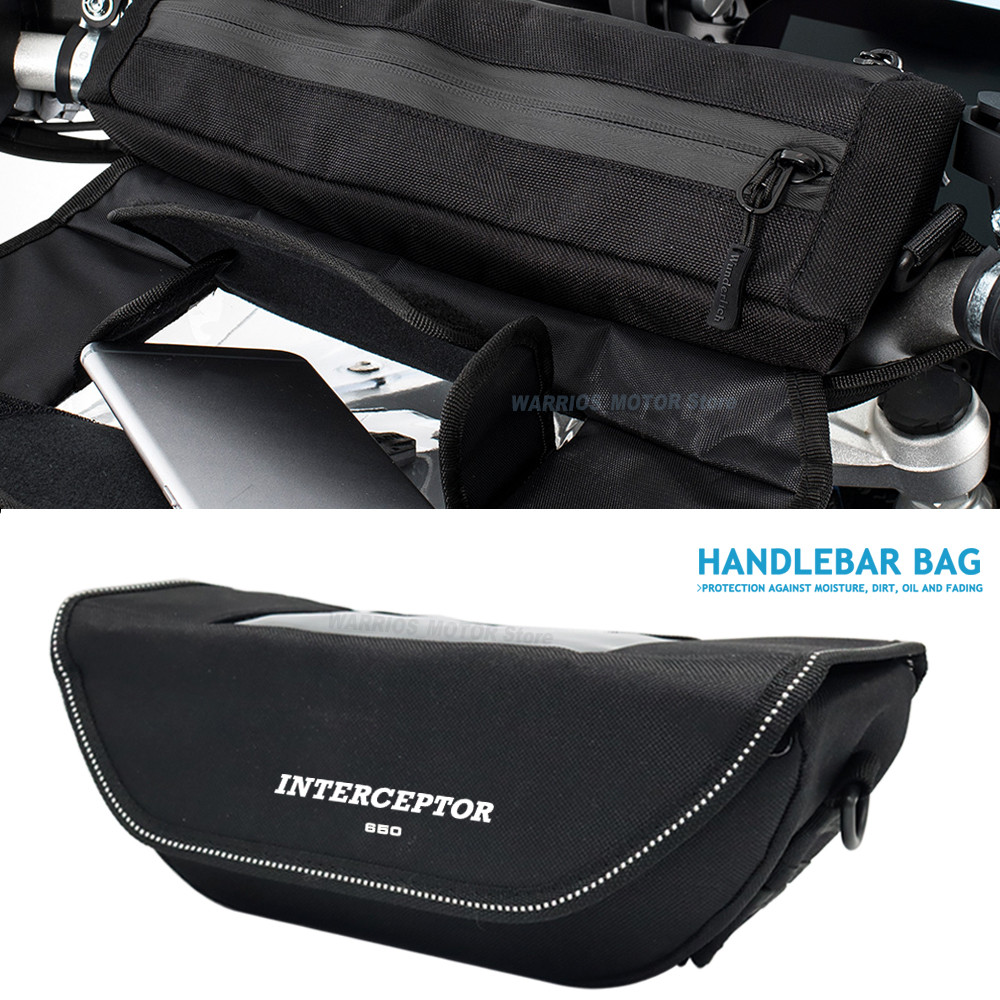 สําหรับInterceptor 650 Continental GT650 interceptor650 รถจักรยานยนต์Handlebarกระเป๋ากันน้ําHandleba