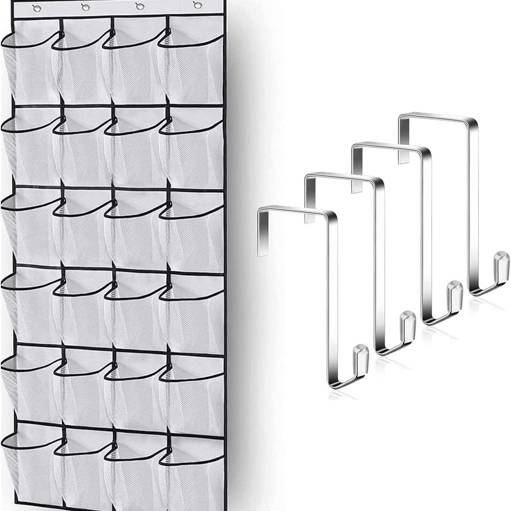 24ช่องหลังประตูแขวนกระเป๋าถุงเก็บถุงเก็บรองเท้าถุงเก็บหลายชั้นตารางการจัดเก็บแขวนกระเป๋า hf8เค