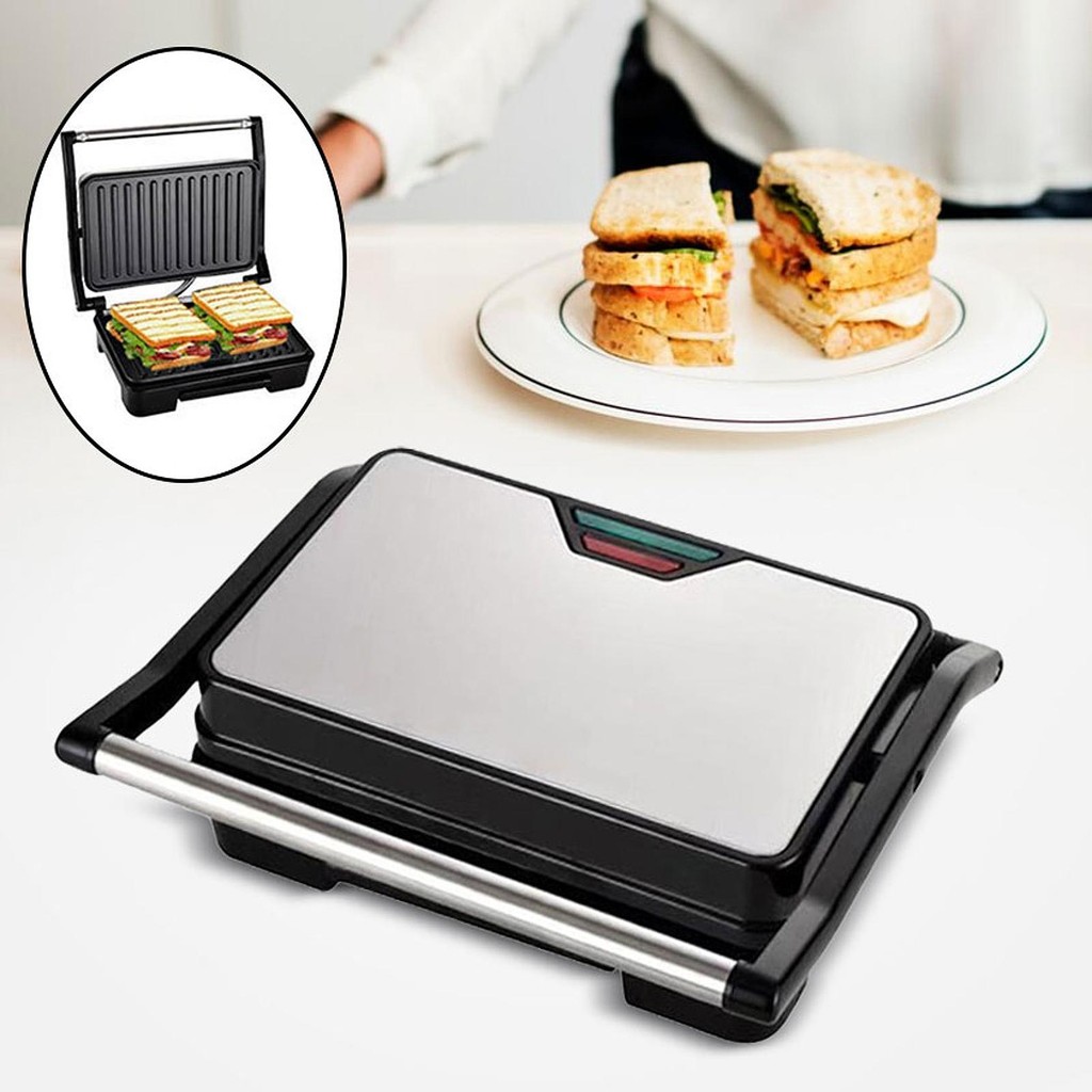 [Tachiuwa21] Panini Press Grill 750W เครื่องทําแซนวิชสําหรับเบอร์เกอร์แซนวิชอาหารเช้า