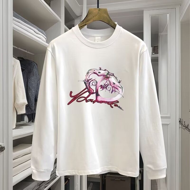 2025 National Trend Chinese Dragon Spring Autumn Thin Printed Sweatshirt for Men Plus Size Pure Cott