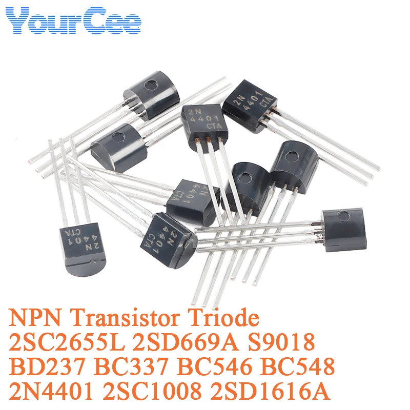 100 ชิ้น/20 ชิ้น 2N4401 TO-92 NPN PNP ทรานซิสเตอร์ Triode 2SC2655L 2SD669A BD237 S9018 BC337 BC546 B