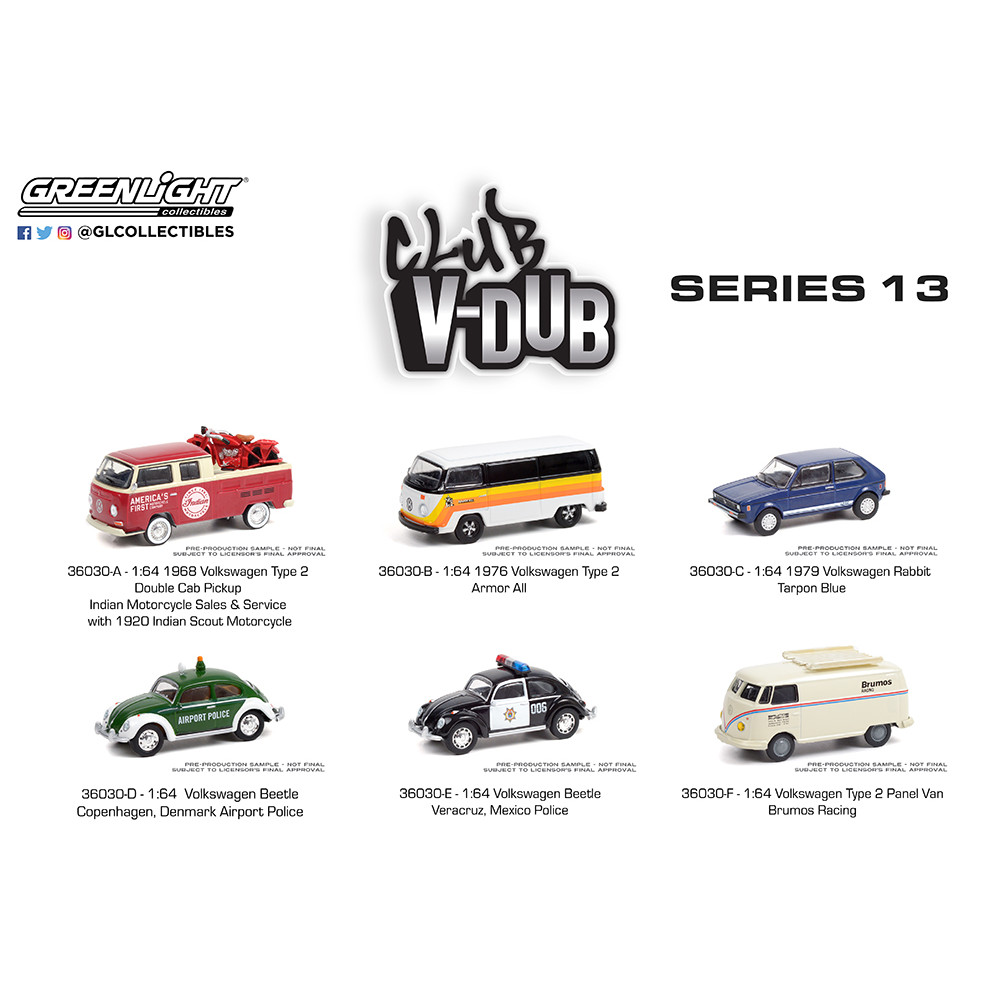 GreenLight GreenLight 1: 64 Club V-Dub 13 ชุด