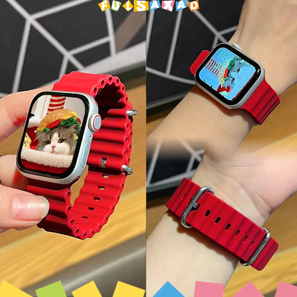 สายรัดซิลิโคนสำหรับ for IWatch Apple Watch Ultra / SE 3 2 Series 11 10 9 8 7 6 5 4 49 46 45 44 42 41 38 มม