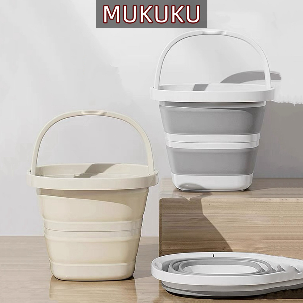 MUKUKU ถังน้ำ ถังพับได้ แบบพกพา ขนาด 5-10 ลิตร ใช้งานอเนกประสงค์ ความจุขนาดใหญ่ ประหยัดพื้นที่เก็บ