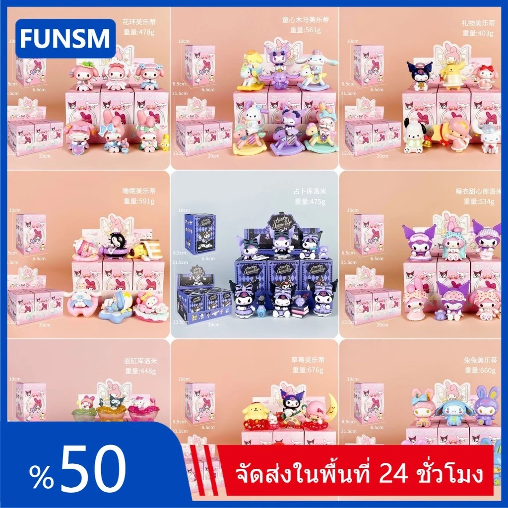 6 ชิ้น/เซ็ตกล่อง Sanrio การ์ตูนตุ๊กตารุ่นคริสต์มาสของเล่นเค้ก Topper เค้กตกแต่งเครื่องประดับ Hello Kitty Cinnamoroll อะนิเมะ Pvc ของเล่นของขวัญรุ่น Q ตุ๊กตารูปสําหรับเด็ก