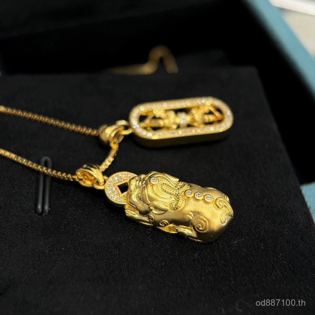 สร้อยคอมุกเสมา Pixiu สแตนเลส S925 และพลอยซิมูลtan สำหรับผู้หญิง HCR2