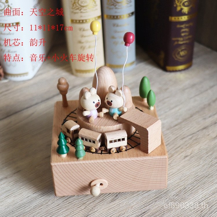 กล่องดนตรีเด็กทําด้วยมือ Magic กล่องเพลงกล่อง diy สาวไม้ของขวัญวันเกิดสาว Creative Influencer H7XZ