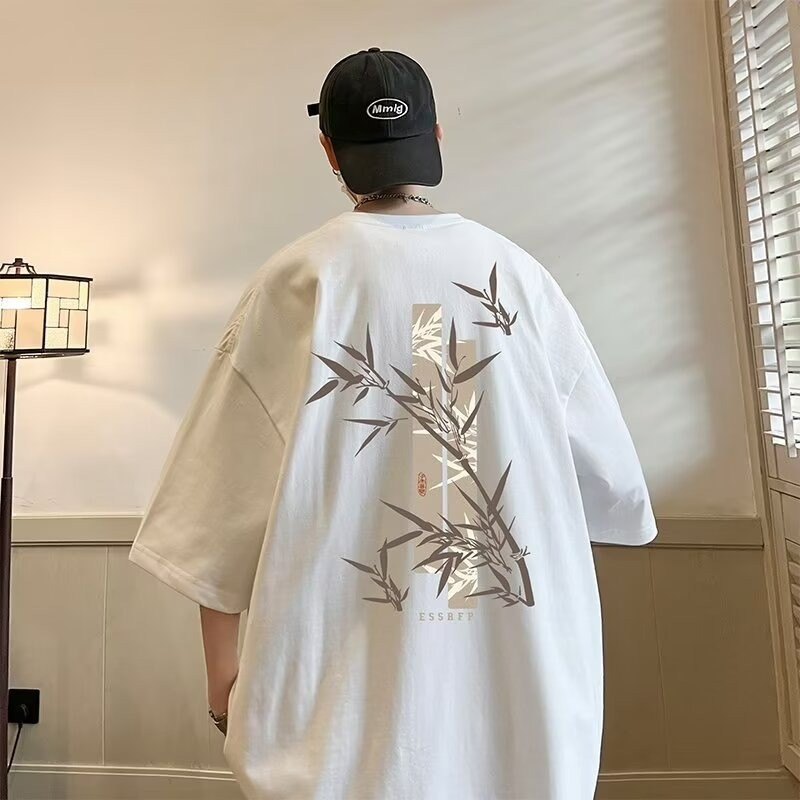 COD 2025 New Chinese Style Men's T-Shirt Chinese Style Short Sleeve Heavyweight 240g Summer Design S