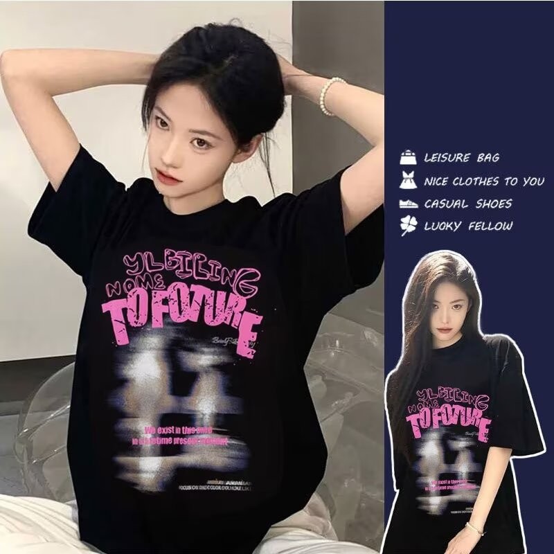 COD 2025 Pure Cotton American Retro Hip-Hop Vintage Letter Long Sleeve T-Shirt Unisex Autumn Trendy 