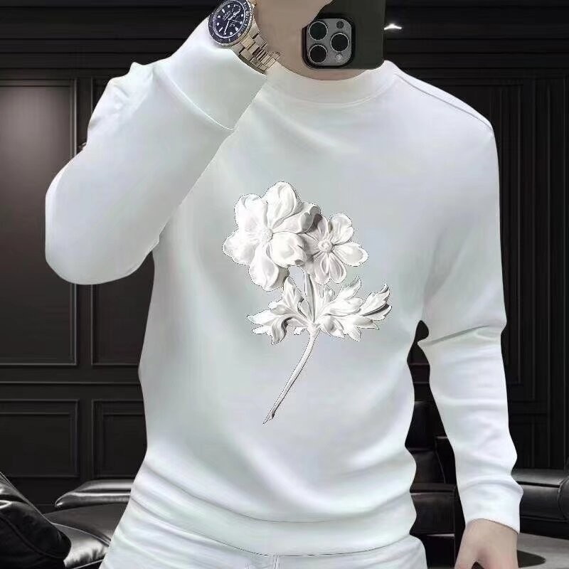 2025 NEW 2025 Internet Celebrity Cool Sweatshirt Men's Spring and Autumn Trendy Brand Crew Neck Pull