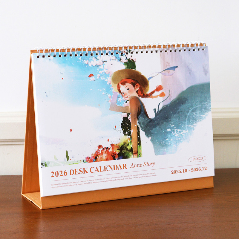 2026 KOREA CALENDAR — INDIGO Anne Story A4 Desk