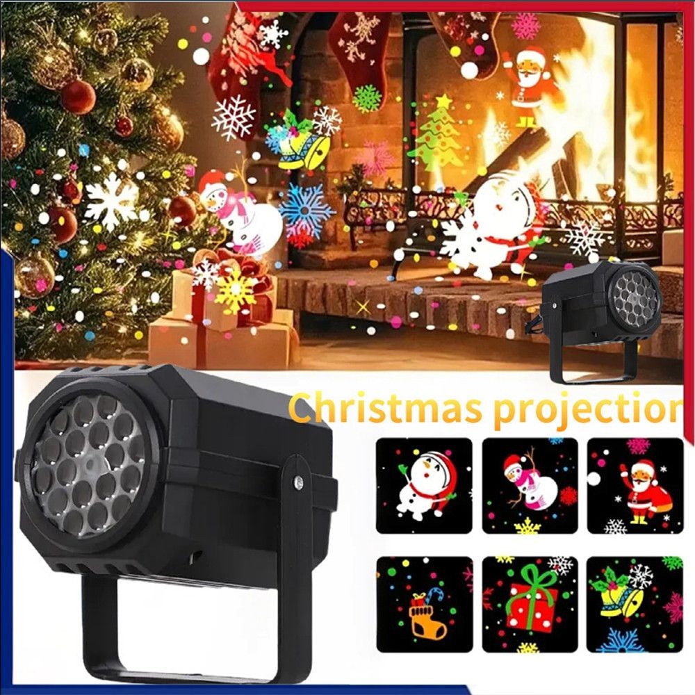 ไฟฉายหิมะคริสต์มาสฮาโลวีนพร้อมรูปแบบหมุนสำหรับโปรเจคเตอร์ LED ในร่ม 🎇