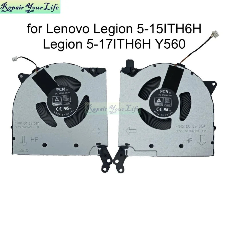 CPU GPU พัดลมระบายความร้อนสําหรับ Lenovo Legion 5-15ITH6H 5-17ITH6H 82JH 82MH 82JM Y560 แล็ปท็อป PC 