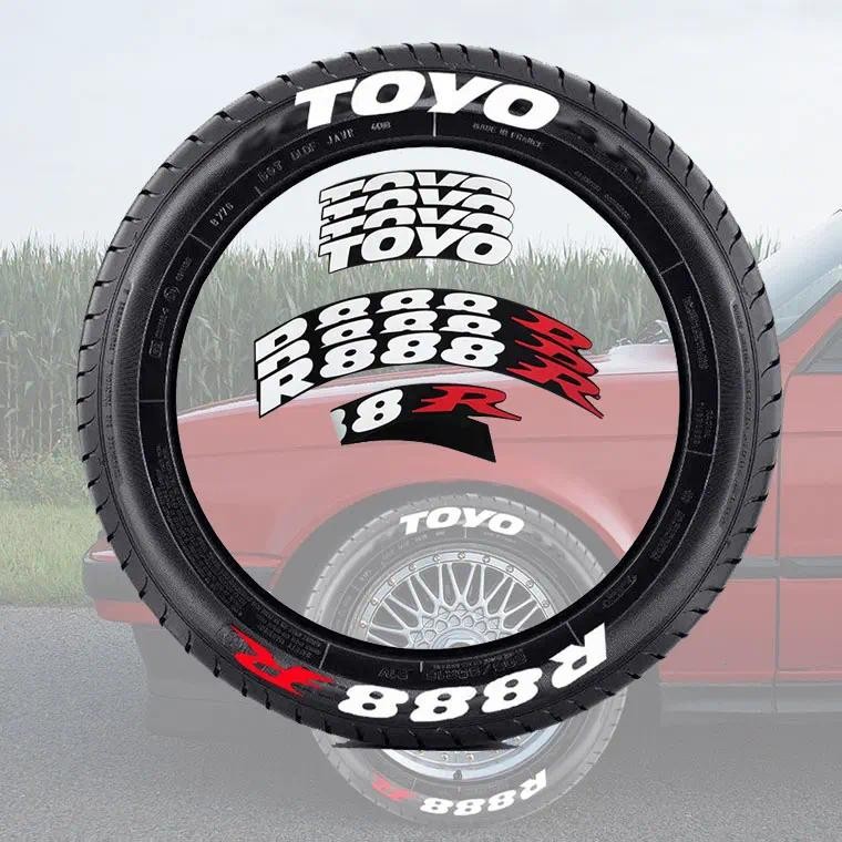 Toyo R888R สติกเกอร์ยางรถยนต์รถจักรยานยนต์ดัดแปลงสติกเกอร์ตัวอักษรอุปกรณ์ตกแต่งภายในรถยนต์สําหรับ BM