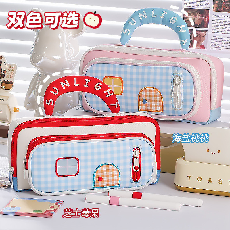 pencil case กล่องดินสอ กล่องดินสอ Dopamine Small House ins Style High-value Pencil Case High-value L