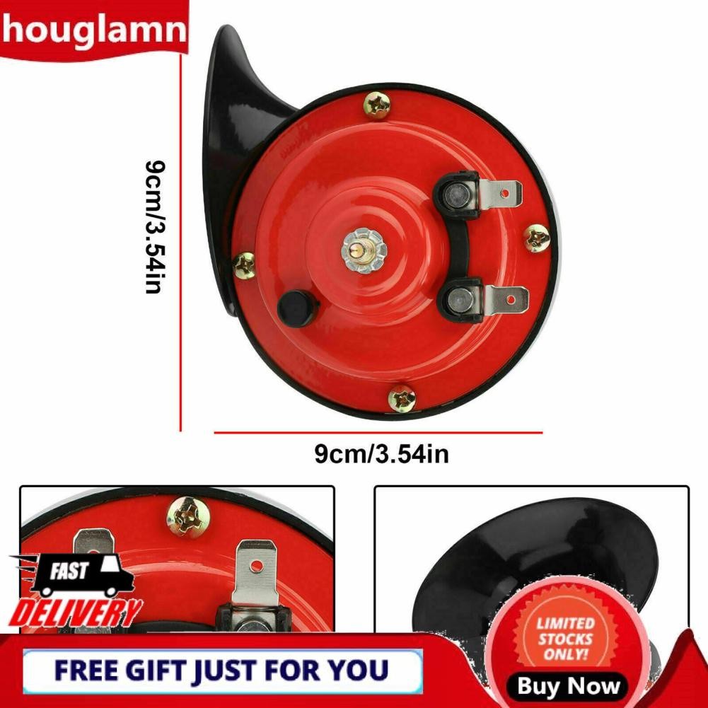 Houglamn HOUGLAMN 12-V 60dB Horn Horn กันน้ำสำหรับรถบรรทุกรถมอเตอร์ไซค์รถ SUV รถมอเตอร์ไซค์