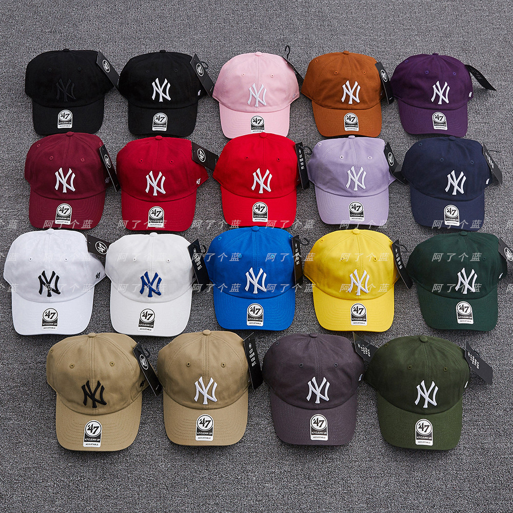 หมวกเบสบอลสีฟ้า 47Brand Big Label NY สำหรับผู้ชาย ออกแบบมาสำหรับกิจกรรมกลางแจ้งและปีนเขา พร้อมขอบหมว