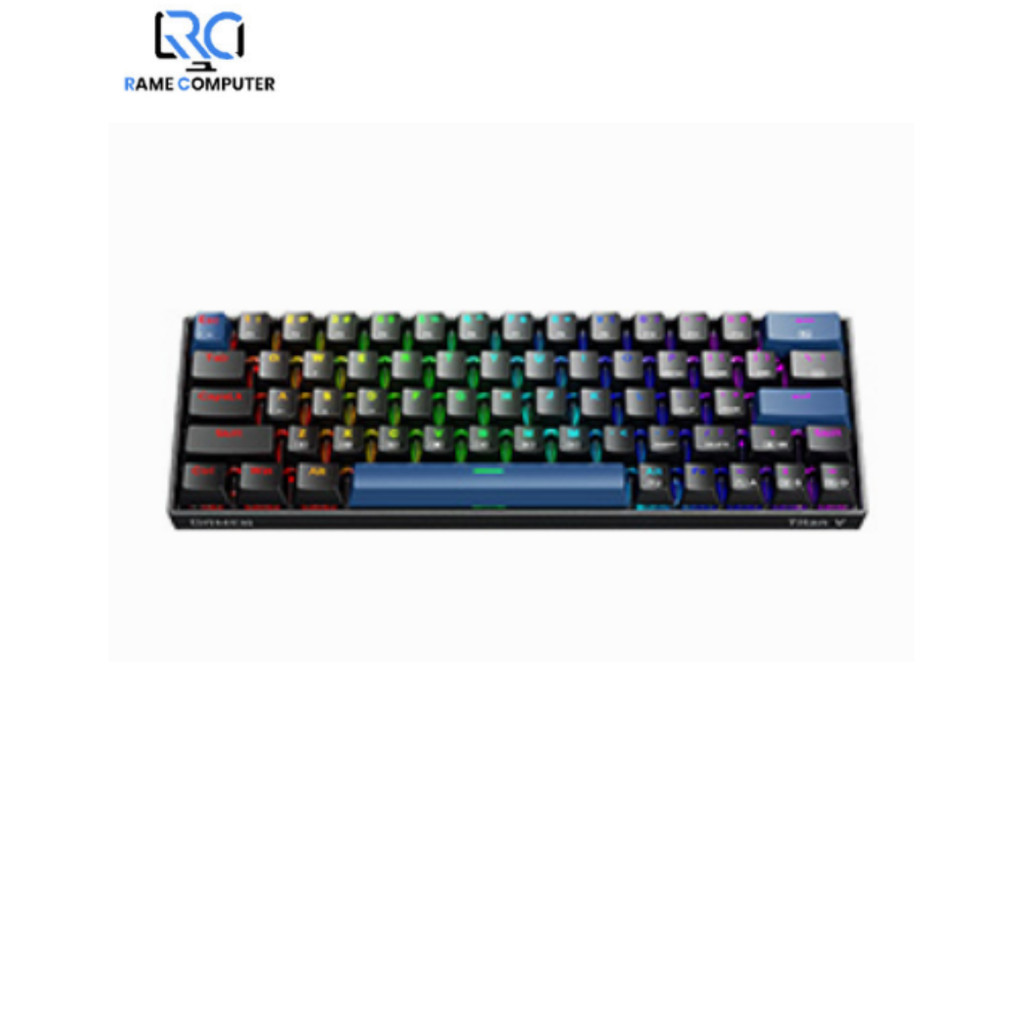 คีย์บอร์ดเชิงกล GAMEN TITAN 5 RED SWITCH สีดําสีน้ําเงิน