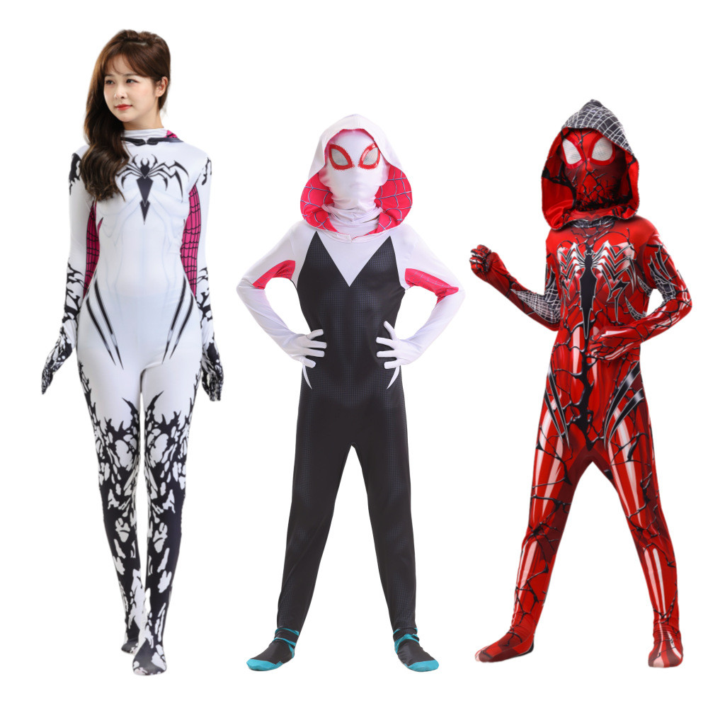 Marvel Spider-Man บอดี้สูท Gwen Style เครื่องแต่งกายสำหรับผู้ใหญ่และเด็ก cosplay