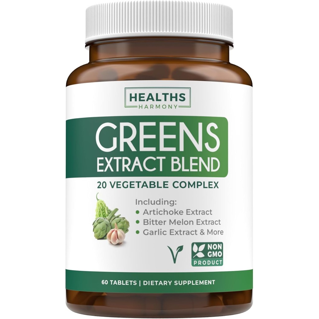 Super Greens Antioxidants Superfoods 2250mg Supplement - 20 Ingredients with Sprouts, Mushrooms, Roo