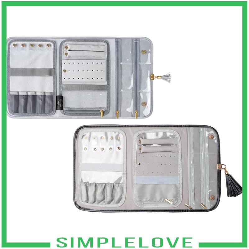 [Simple] Travel Jewelry Bag Organizer Packaging Pouch Folding Women Gift Compact Case for Earings Ne