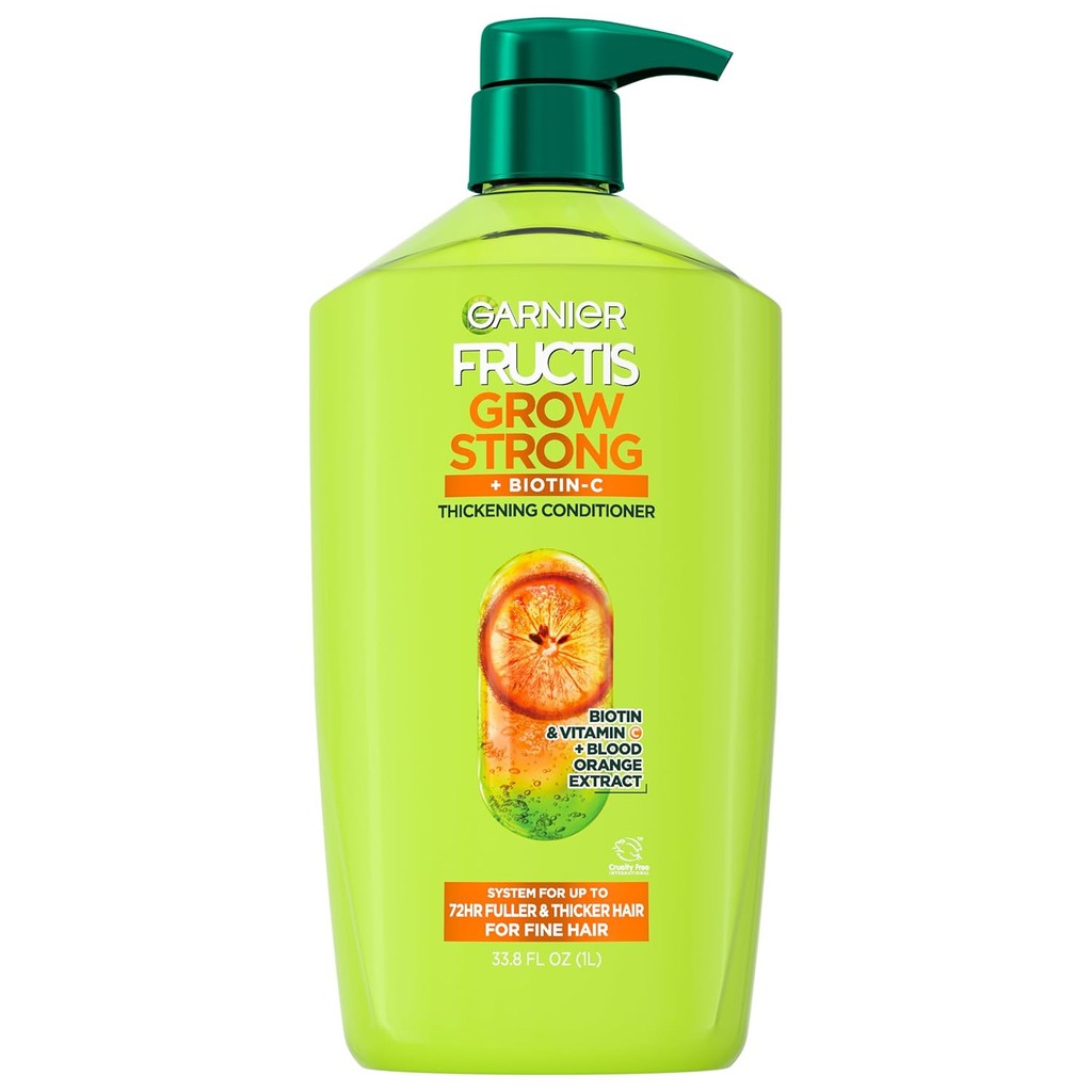 Garnier Fructis Grow Strong Thickening Conditioner for Fine Hair, Biotin-C, 32.3 Fl Oz, 1 Count (Pac