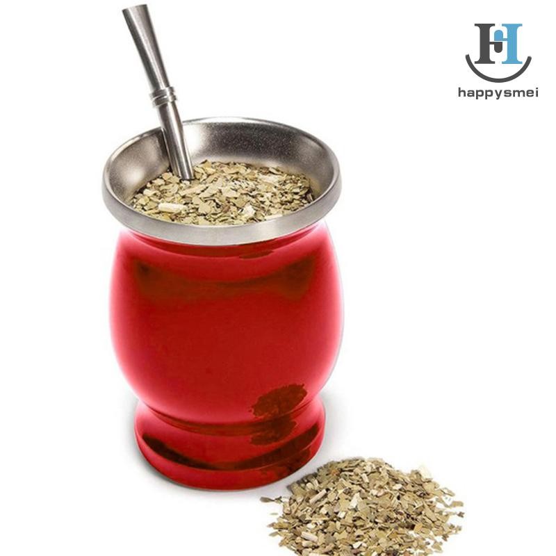 [GA] Yerba Mate Gourd Set Double-Wall Stainless Steel Mate Tea Cup and illa Set [TH]