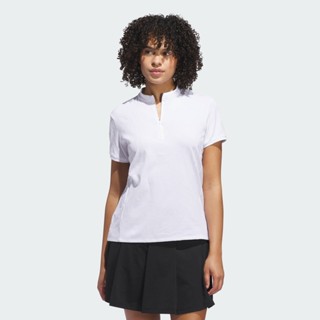adidas กอล์ฟ เสื้อโปโลแขนสั้นผ้าแจ็คการ์ด Go-to ผู้หญิง สีขา…