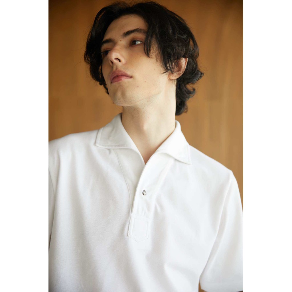 Thesilverneedle - One piece collar pique poloโปโลแขนสั้นแบบปกชิ้นเดียว
