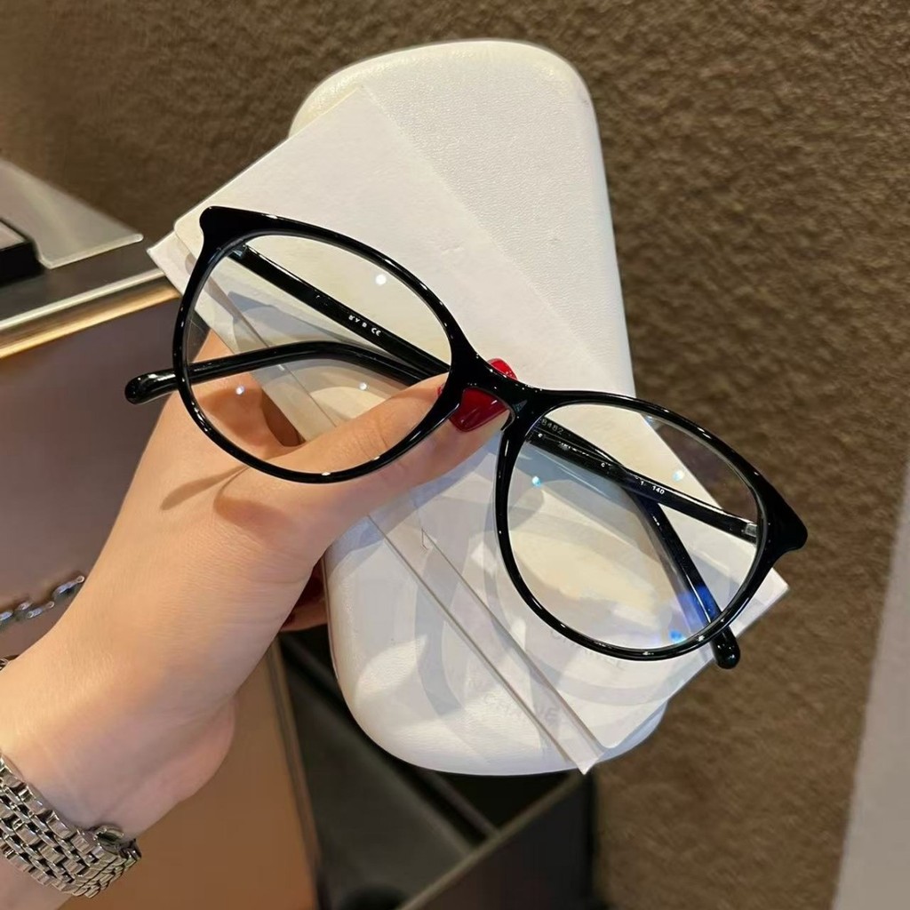 丹阳眼镜3282高版方圆脸近视眼镜椭圆框女复古板材黑框可配度数54