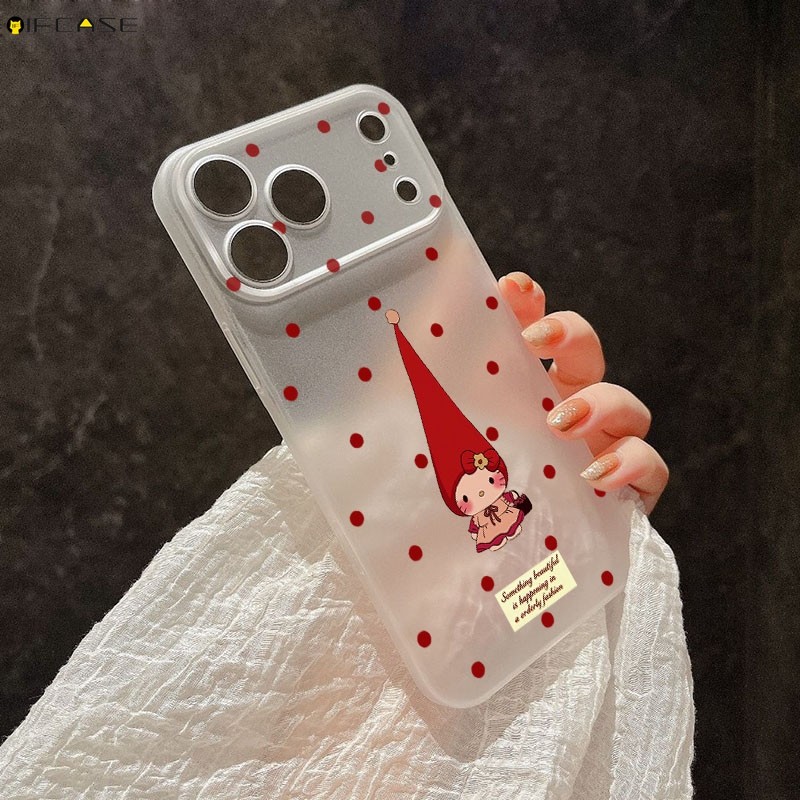 สําหรับ Huawei Pura 80 P60 P50 P40 Lite P30 Pro Plus Ultra เคสโทรศัพท์น่ารักยาวหมวก Hello Kitty Cat Polka Dot ไวน์สีแดงปีใหม่การ์ตูนสีขาวโปร่งแสง Soft Casing Case Cover