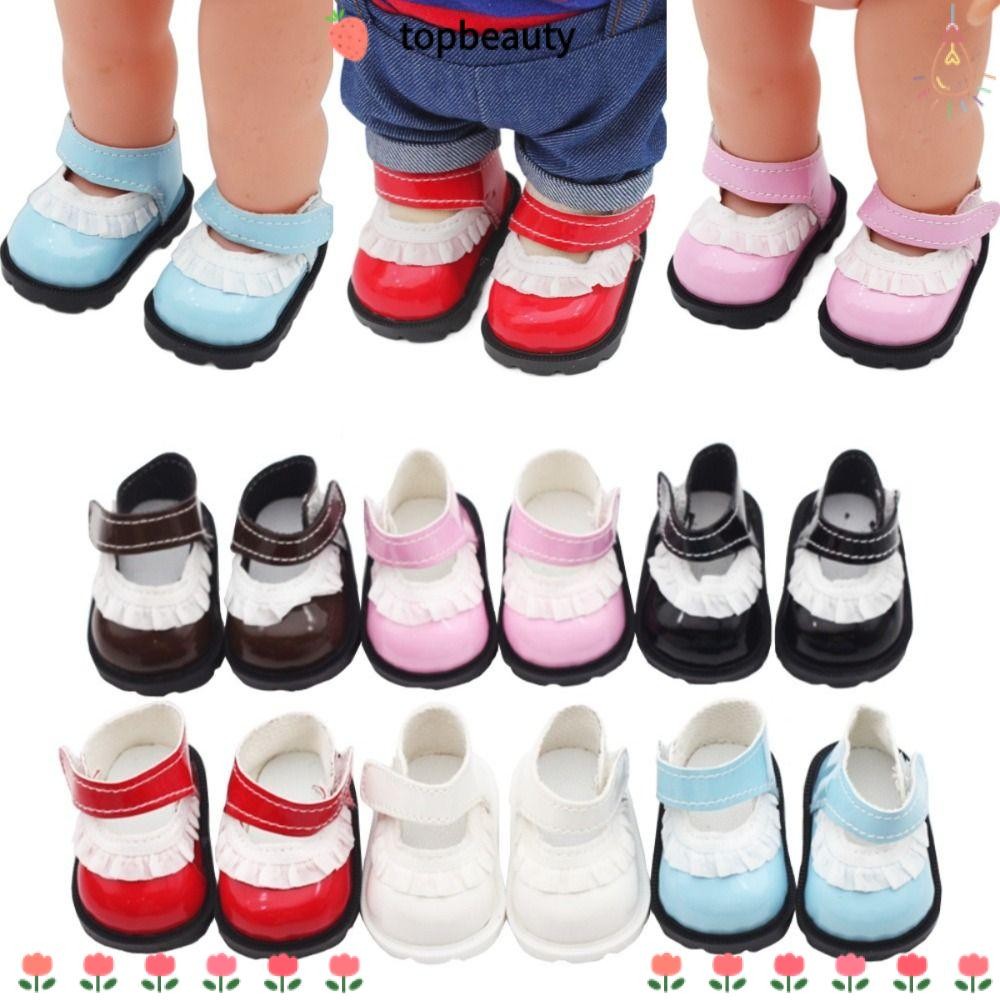 TOPBEAUTY Mini Shoes, Lace Replacement Doll Shoes, Casual Leather 20cm Doll Dressing ของเล่นเด็ก