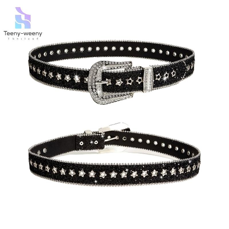 เข็มขัดยุค Y2K เพิ่มความเท่ห์ด้วยคริสตัล สไตล์ punk และ gothic เหมาะสำหรับ cowgirl outfits
