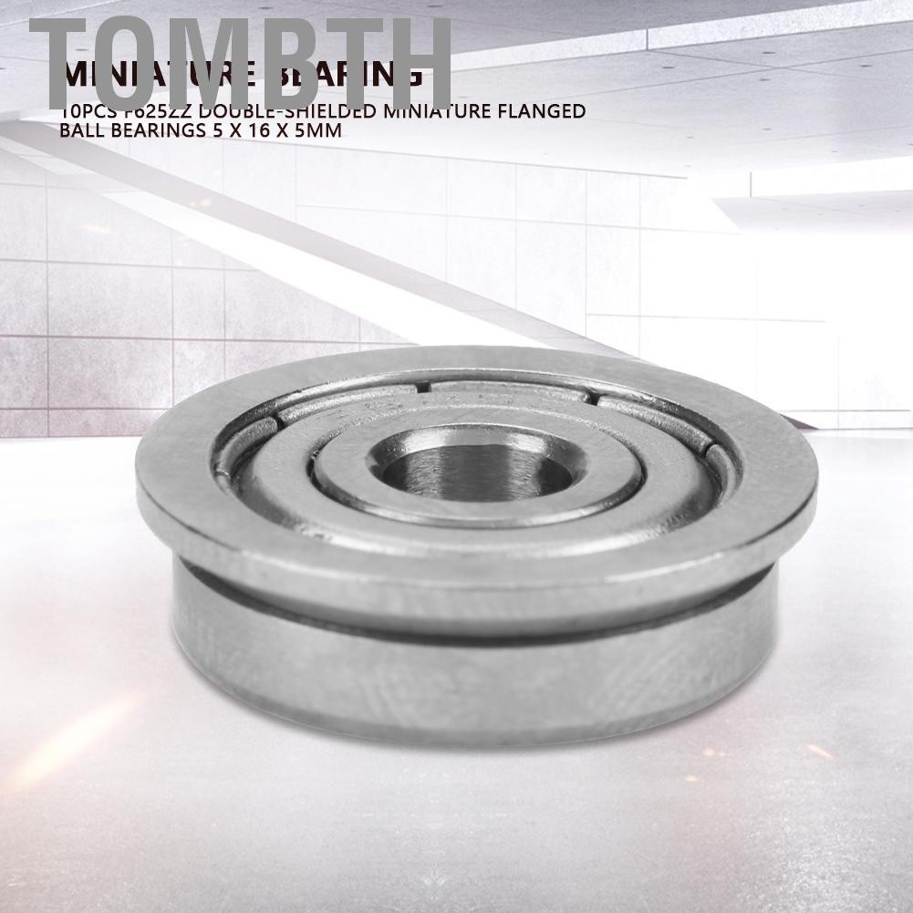 Tombth F625ZZ Miniature Flanged Ball Bearings คุณภาพสูง 10 ชิ้น 5x16 5mm Shaft โครงการ