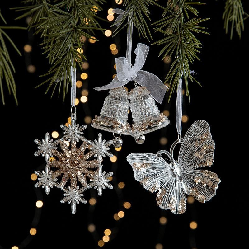 ของแขวนอะครีลิกเกล็ดหิมะ ตกแต่ง สไตล์คริสต์มาสสุดอินเทรนด์ Christmas Acrylic Tree Hanging