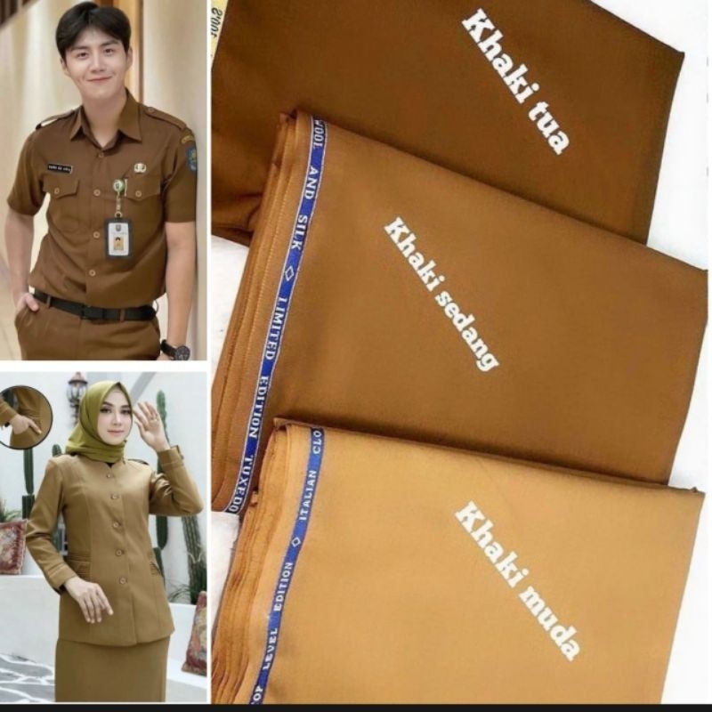KATUN Khaki ผ้าวูลและผ้าไหมพรีเมียมสุด ผ้าข้าราชการ วัสดุชุดข้าราชการภาค PNS PDH ASN ผ้าคอตตอนพื้นฐา