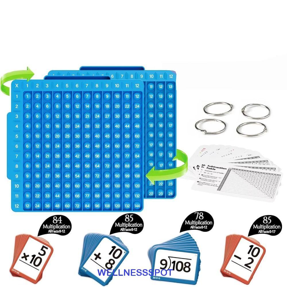 WELLNESSSPOT Multiplication แฟลชการ์ด, Early Education คณิตศาสตร์ Manipulators คณิตศาสตร์บอร์ด Fidget ของเล่น, เกมบล็อก IQ เกมแบบพกพาคณิตศาสตร์แฟลชการ์ดเกม Girls Party Favors