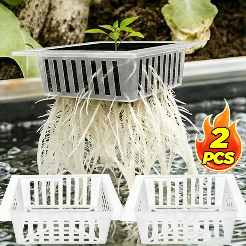1/2pcs Breathable Hollow Grid กันน้ํา Anti-deform พืชตะกร้าตาข่ายสําหรับ Hydroponic Soilless ปลูก - 