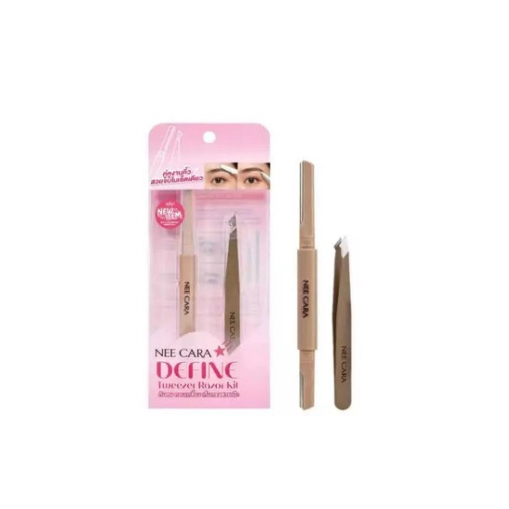 ของแท้·ส่งด่วน·ถูก Neecara Define Tweezer Razor Kit #N439 นีคาร่า เซ็ตแต่งทรงคิ้ว กันคิ้ว แหนบ x 1 ชิ้น dayse